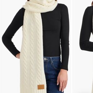 Vince Airspun Cable Knit Scarf Light Cream